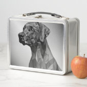 Gray Geometric Dog Metall Brotdose (Beispiel)