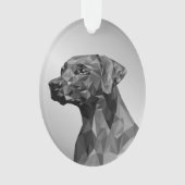 Gray Geometric Dog Ornament (Vorderseite)