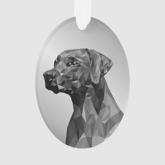 Gray Geometric Dog Ornament (Rückseite)