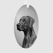 Gray Geometric Dog Ornament (Vorderseite)