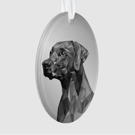 Gray Geometric Dog Ornament (Vorderseite)