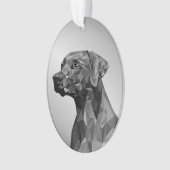 Gray Geometric Dog Ornament (Vorderseite)