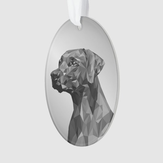 Gray Geometric Dog Ornament (Vorderseite)