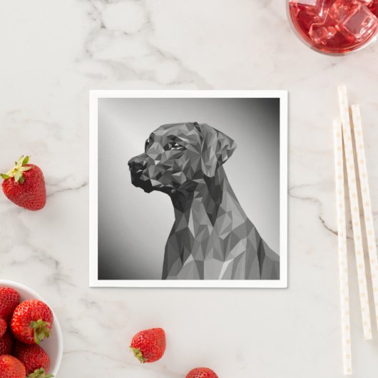 Gray Geometric Dog Serviette (Beispiel)