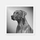 Gray Geometric Dog Serviette (Vorderseite)