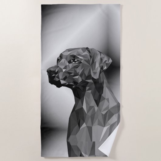 Gray Geometric Dog Strandtuch (Vorderseite)