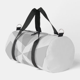 Gray Geometric Duffle Bag