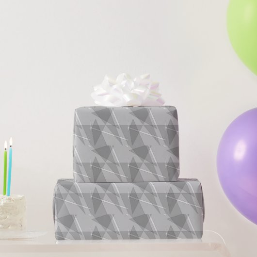 Gray Geometric Geschenkpapier (Partygeschenke)