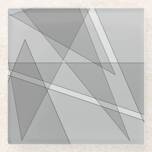 Gray Geometric Glasuntersetzer (Vorderseite)