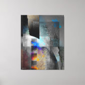 Gray Geometric Industrial Grunge Art Leinwanddruck (Vorderseite)