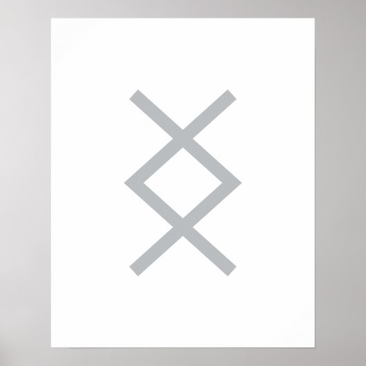 Gray Geometric Inguz (The God Ing) Viking Rune Poster (Vorne)
