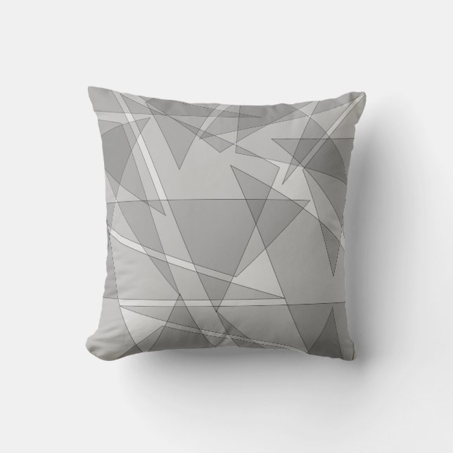 Gray Geometric Kissen (Vorderseite)
