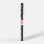 Gray Geometric Line Diamond Muster Pink Monogram iPhone Hülle (Rechte Seite)