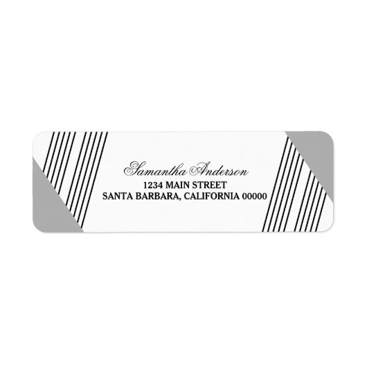 Gray Geometric Strip Address Labels (Vorne)