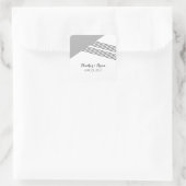 Gray Geometric Stripe Wedding Stickers (Tasche)