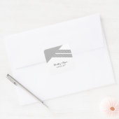 Gray Geometric Stripe Wedding Stickers (Umschlag)