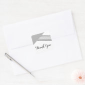 Gray Geometric Strips Danke Stickers (Umschlag)