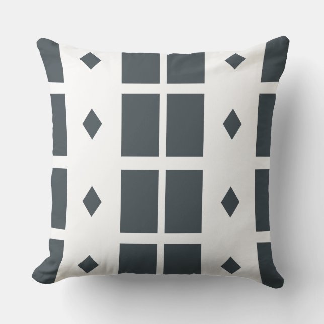 Gray Geometric Throw Pillow Kissen (Vorderseite)
