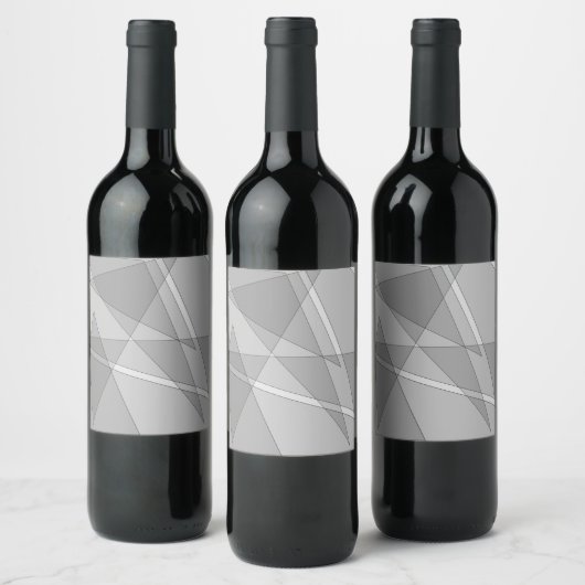 Gray Geometric Weinetikett (Flaschen)