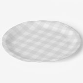 Gray Gingham Baby Showpaper Teller (Schrägansicht)