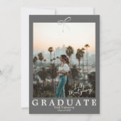 Gray Gingham Coquette Abschluss Ankündigung (Vorderseite)