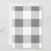 Gray Gingham, Geometrisches Muster, Geburtstagspar Einladung (Rückseite)