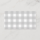 Gray Gingham Kariert Baby Duwer Diaper Raffle Begleitkarte (Rückseite)