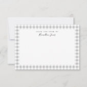 Gray Gingham Karo vom Schreibtisch Dankeskarte (Vorderseite)