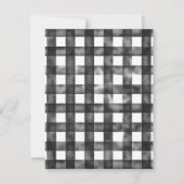 Gray Gingham Night Sky Mountains Baby Dusche Einladung (Rückseite)