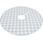 Gray Gingham Polyester Weihnachtsbaumdecke (Schrägansicht)