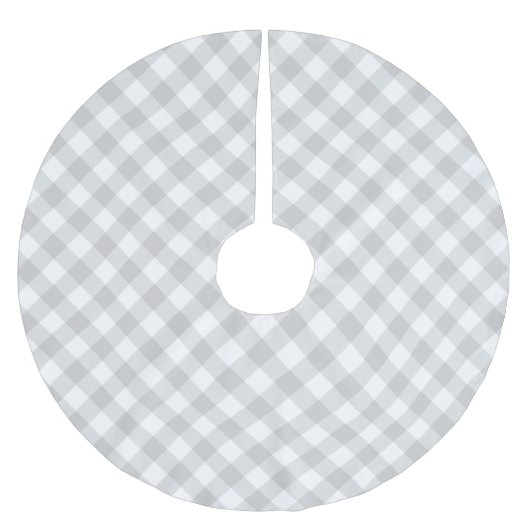 Gray Gingham Polyester Weihnachtsbaumdecke (Vorderseite)