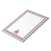 Gray Gingham Teacher Notepad Notizblock (angewinkelt)