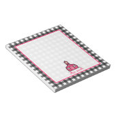 Gray Gingham Teacher Notepad Notizblock (angewinkelt)