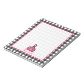 Gray Gingham Teacher Notepad Notizblock (Rotiert)