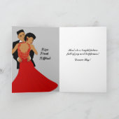 Gray Glamour Bride & Groom Ballroom Herzlichen Glü Karte (Innenseite)