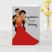 Gray Glamour Bride & Groom Ballroom Herzlichen Glü Karte (Gelbe Blume)