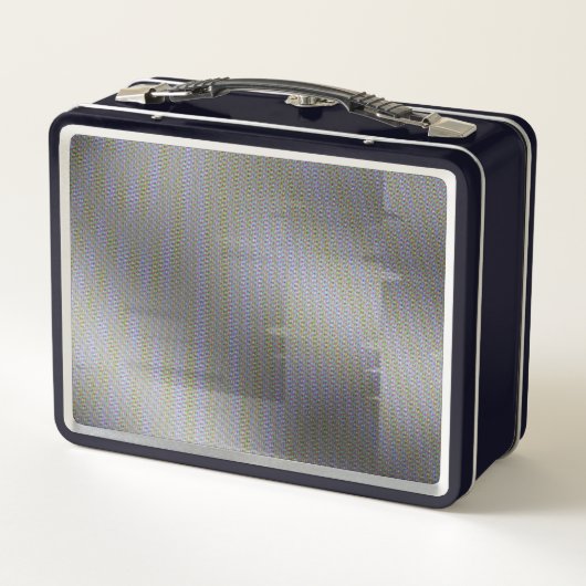 Gray Glitch Art Micro Points Vaporwave Aesthetic Metall Brotdose (Rückseite)