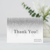 Gray Glitzer ombre chic Vielen Dank Dankeskarte (Stehend Vorderseite)