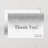 Gray Glitzer ombre chic Vielen Dank Dankeskarte (Vorne/Hinten)