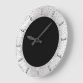 Gray Glitzer Silver Gray Black Metallic Confetti Große Wanduhr (Winkel)