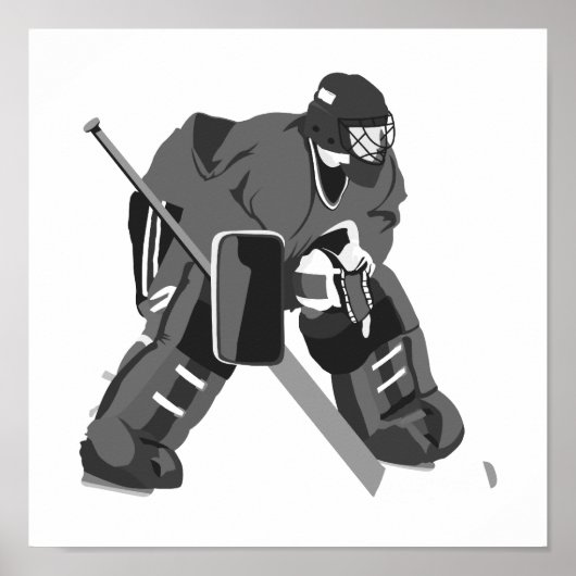 Gray Goalie Hockey Poster (Vorne)