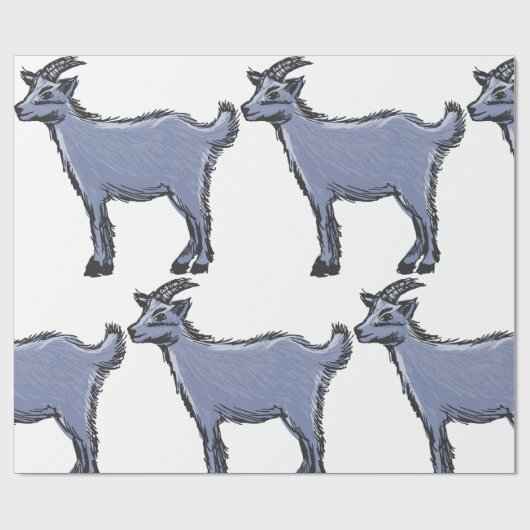 Gray Goat Sketch Geschenkpapier (Flach)