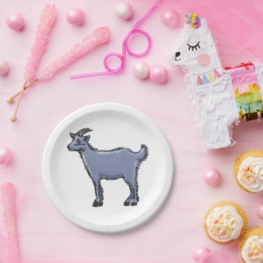 Gray Goat Sketch Pappteller (Party)