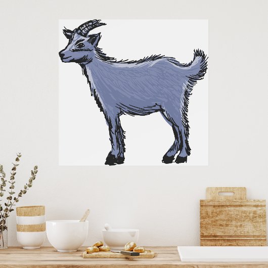 Gray Goat Sketch Poster (Küche)