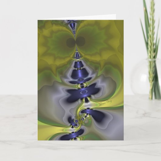 Gray Goblin in Green, Fun Spooky Imp Karte (Vorderseite)