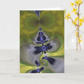 Gray Goblin in Green, Fun Spooky Imp Karte (Gelbe Blume)