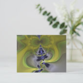 Gray Goblin in Green, Fun Spooky Imp Postkarte (Stehend Vorderseite)