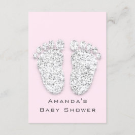 Gray Gold Baby Dusche Feet Foot Silver Girl Pink Einladung
