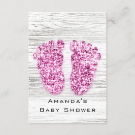 Gray Gold Baby Dusche Feet Holz Rustikale Girl Pin Einladung