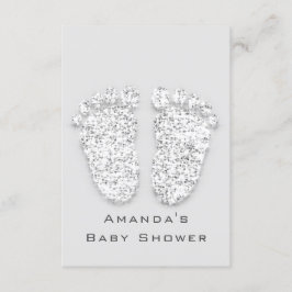 Gray Gold Baby Shower Feet Silver Girl Boy Gray Einladung